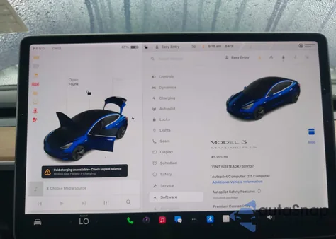 2019 Tesla Model 3 Long Range/Mid Range/Standard Range/Standard Range Plus z USA, uszkodzony, nr VIN 5YJ3E1EA0KF309137